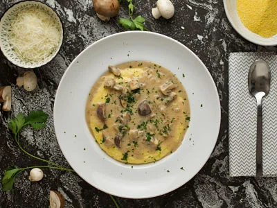 Recipe kit Creamy polenta with mushroom sauce